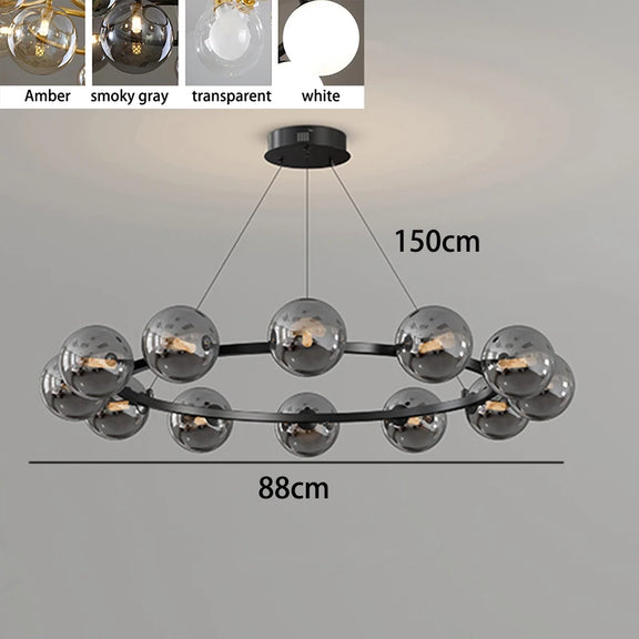 Designer double circle LED chandelier ceiling light