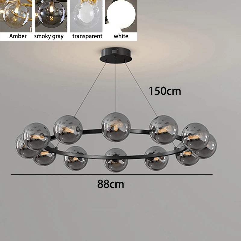Designer double circle LED chandelier ceiling light