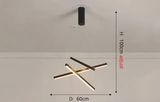 Architectural linear bar LED pendant stairwell