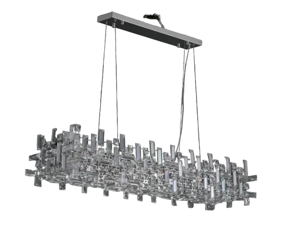 Luxury crystal cluster pendant light in polished chrome finish
