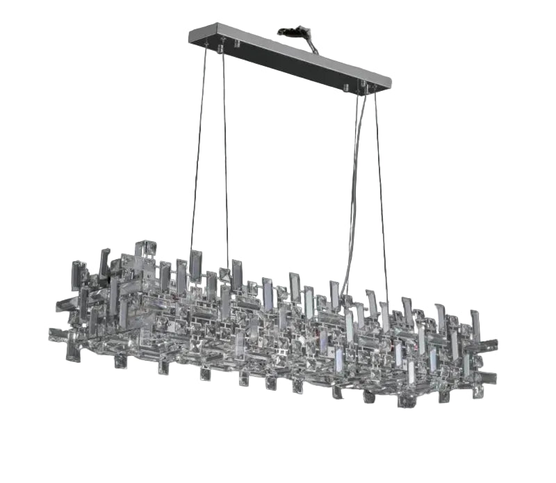 Luxury crystal cluster pendant light in polished chrome finish