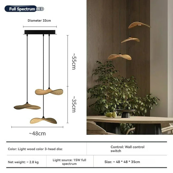 Artistic wooden pendant light modern interior