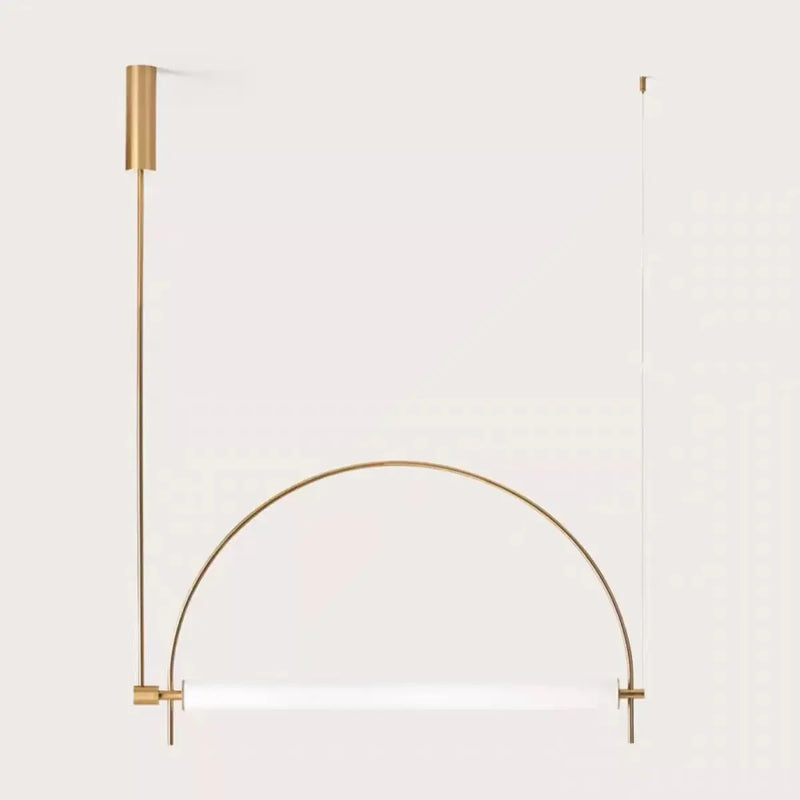 Black semi arc LED pendant light office ceiling