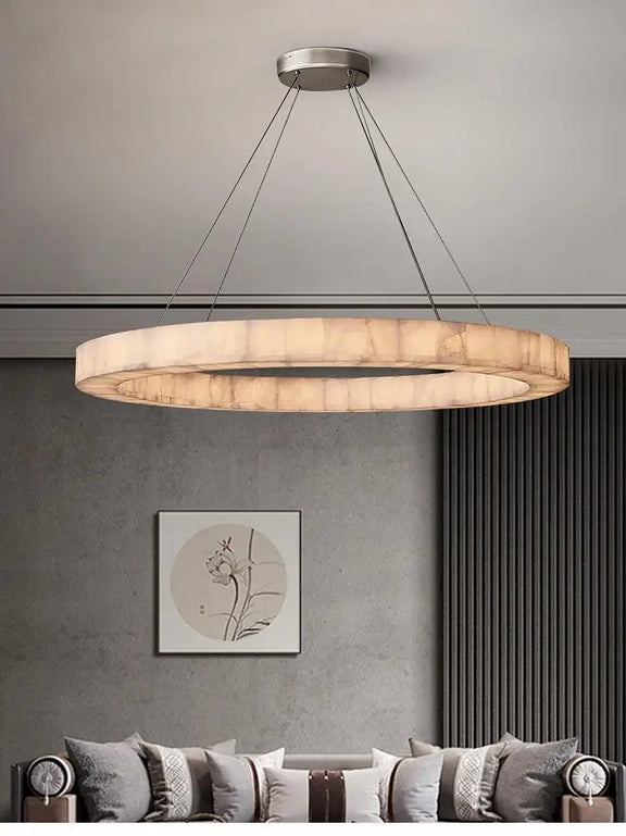 Marble gold LED ring chandelier modern luxury