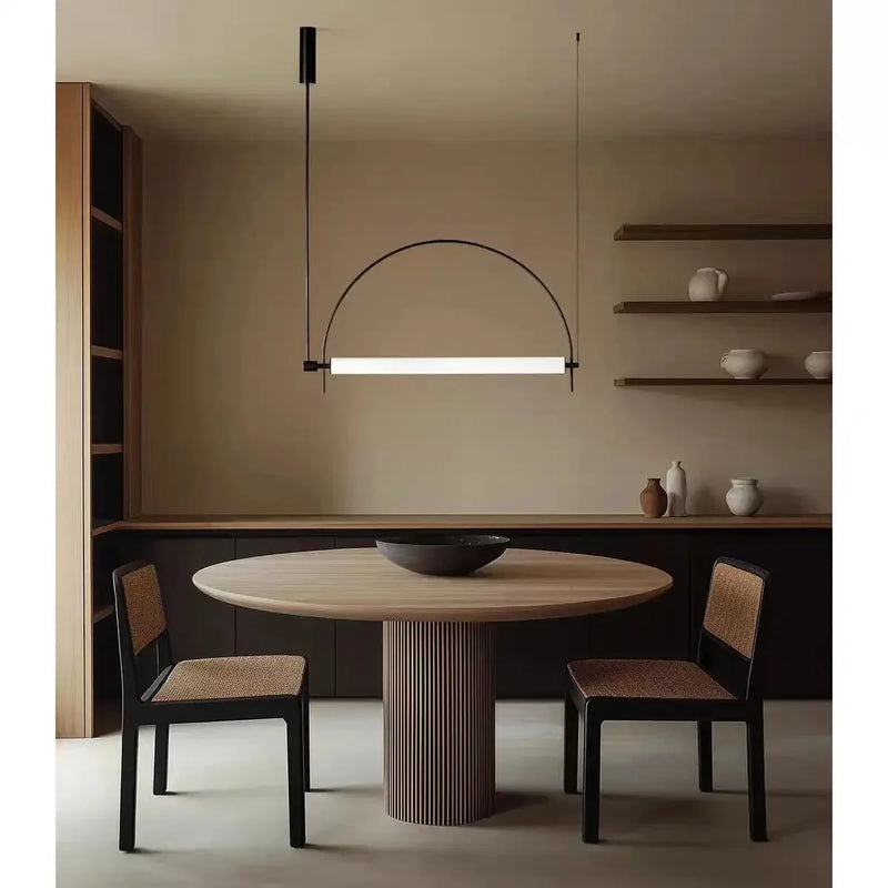 Minimalist semi circle LED chandelier modern dining