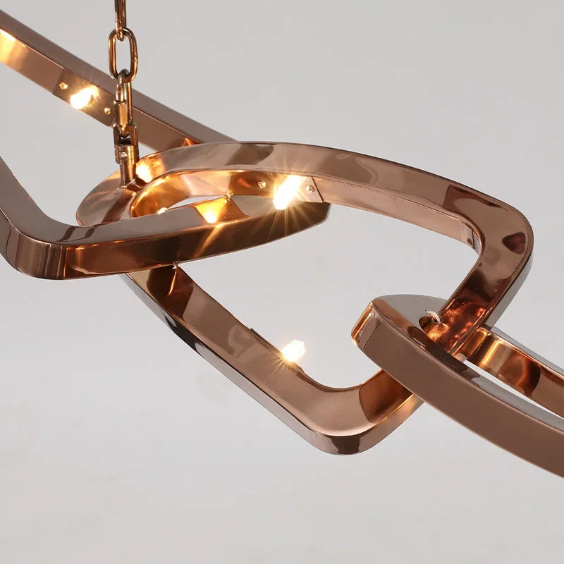 Contemporary Linear LED Ceiling Light – Rose Gold Finish