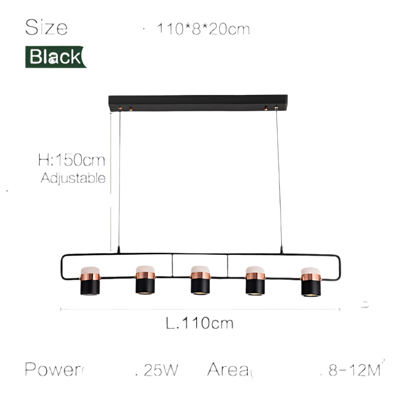 “Minimalist 3-head LED bar pendant light for kitchen islands.