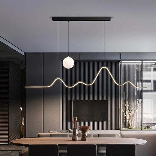 sculptural wave ceiling light for modern interiors