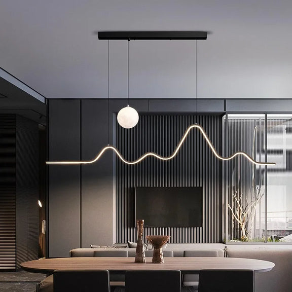 sculptural wave ceiling light for modern interiors