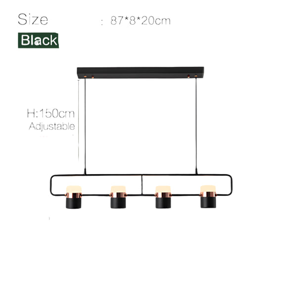 Nordic 6-head cylinder chandelier with warm lighting.”