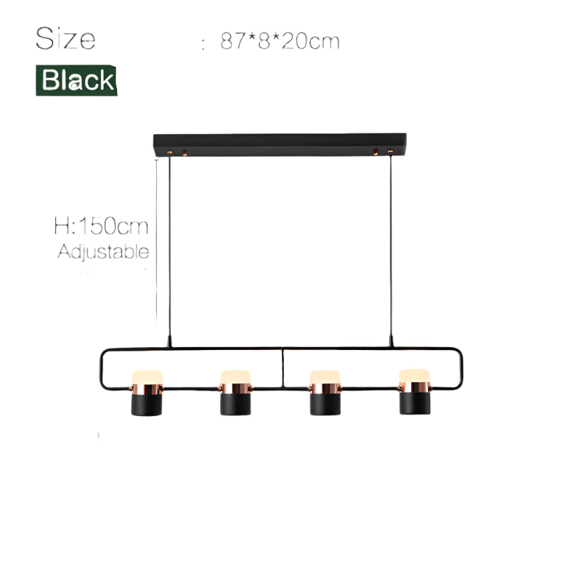 Nordic 6-head cylinder chandelier with warm lighting.”