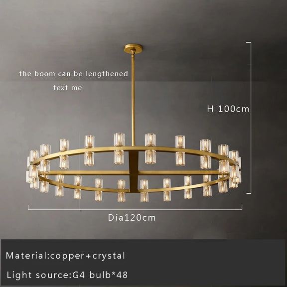Premium dual ring crystal chandelier gold finish