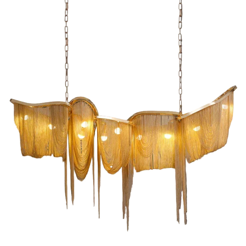 Silver chain chandelier modern statement light