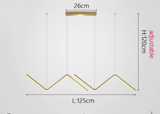 Modern geometric LED chandelier with angular design