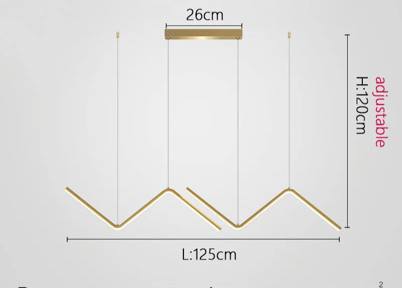 Modern geometric LED chandelier with angular design