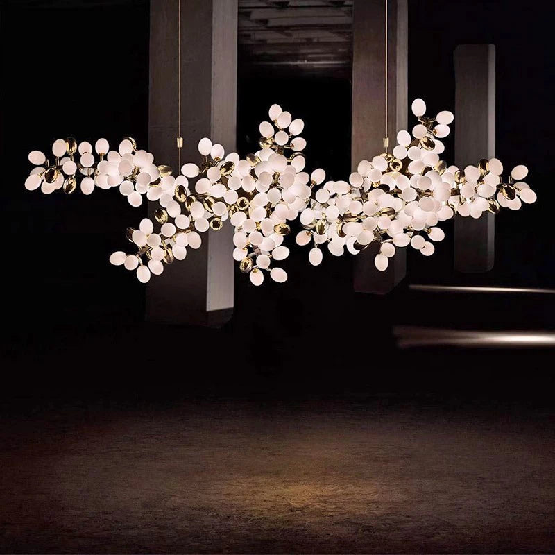 Modern leaf branch LED pendant light living room