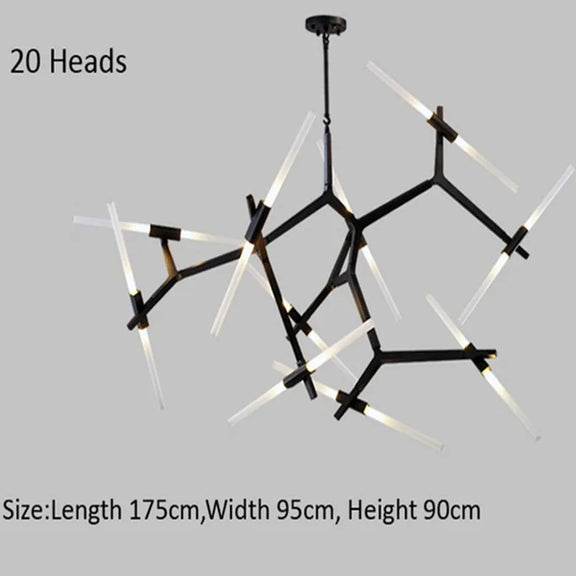 Modern sputnik branch chandelier living room