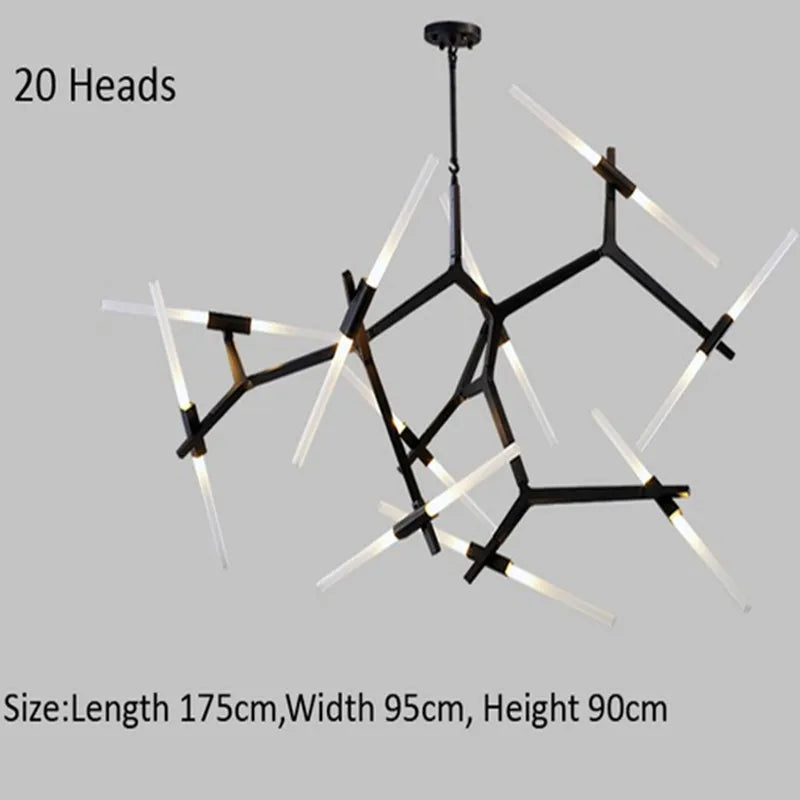 Modern sputnik branch chandelier living room