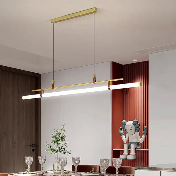 Contemporary linear LED dining pendant light
