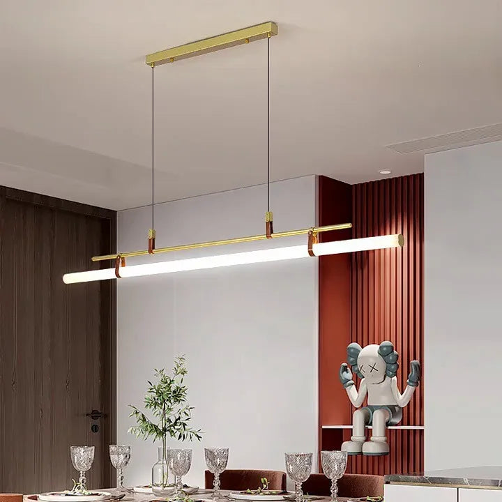 Contemporary linear LED dining pendant light