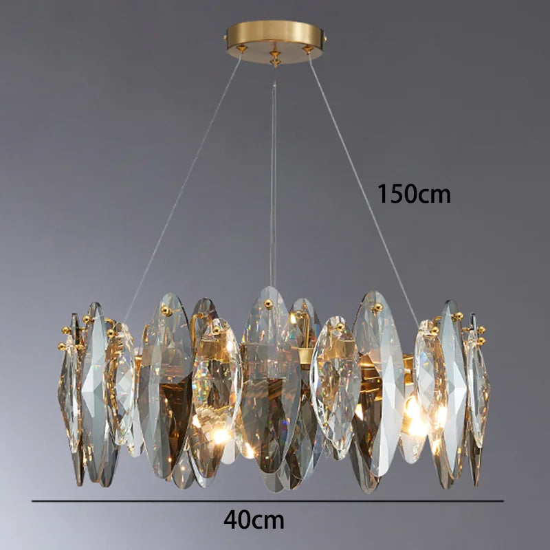modern linear crystal pendant light