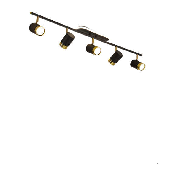 Modern LED track spotlight chandelier black and gold