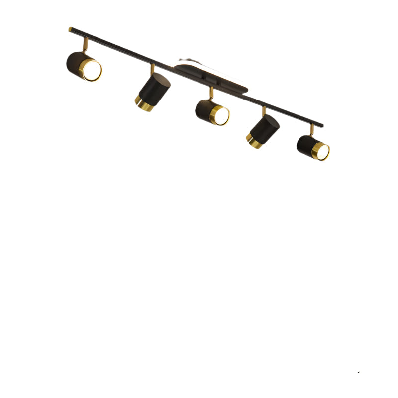 Modern LED track spotlight chandelier black and gold