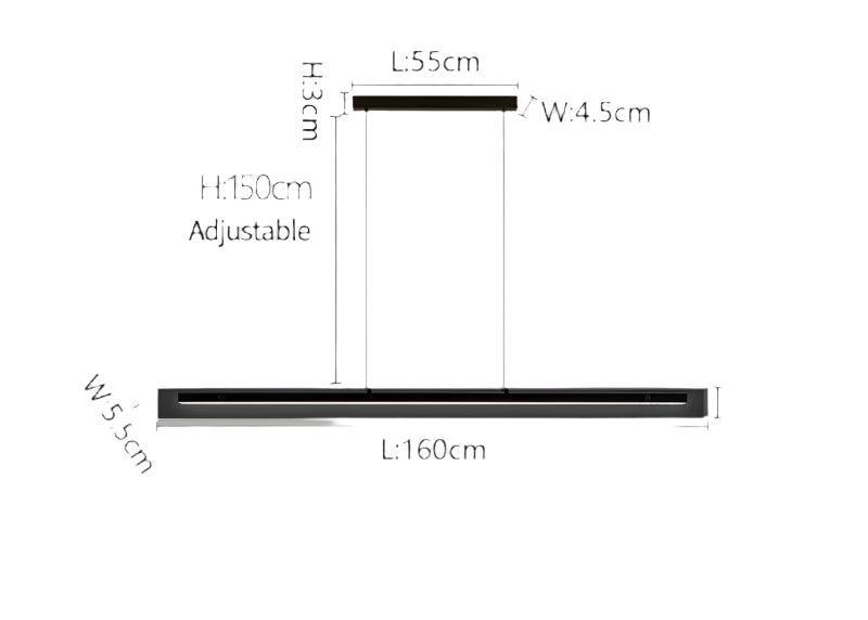Adjustable-height linear LED light fixture