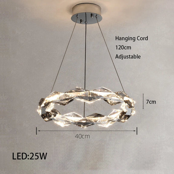 Contemporary gold frame chandelier with crystal accents