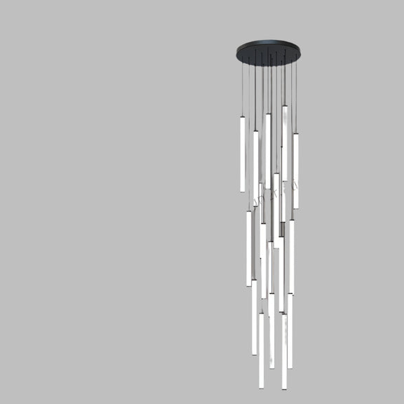 Contemporary vertical tube chandelier modern interior