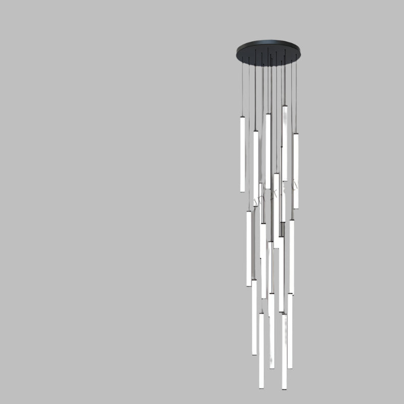Contemporary vertical tube chandelier modern interior