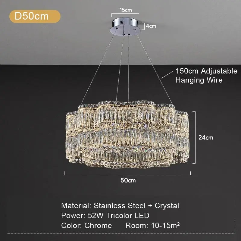 Contemporary crystal LED chandelier statement lighting