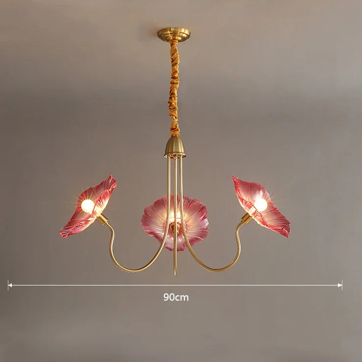 Modern clear glass flower ceiling lamp