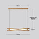 Minimalist walnut linear chandelier warm light