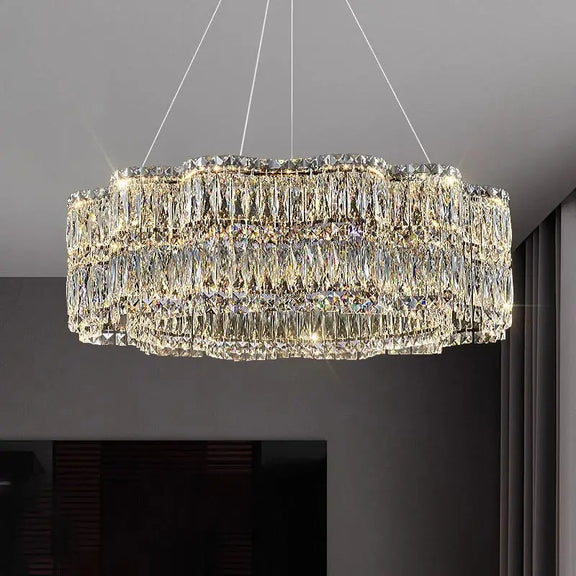Luxury crystal LED pendant chandelier modern interior