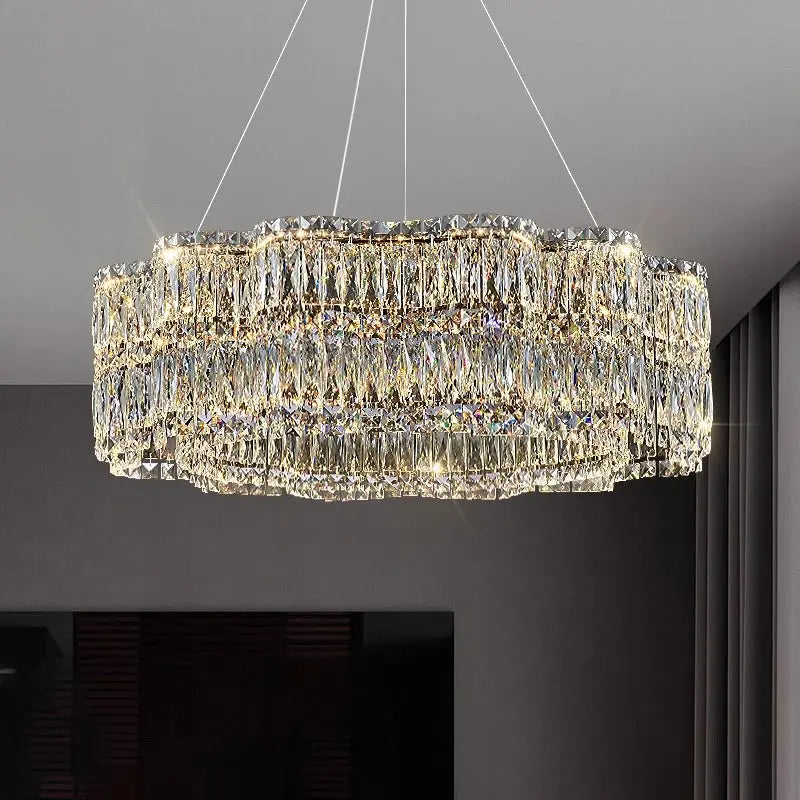 Luxury crystal LED pendant chandelier modern interior