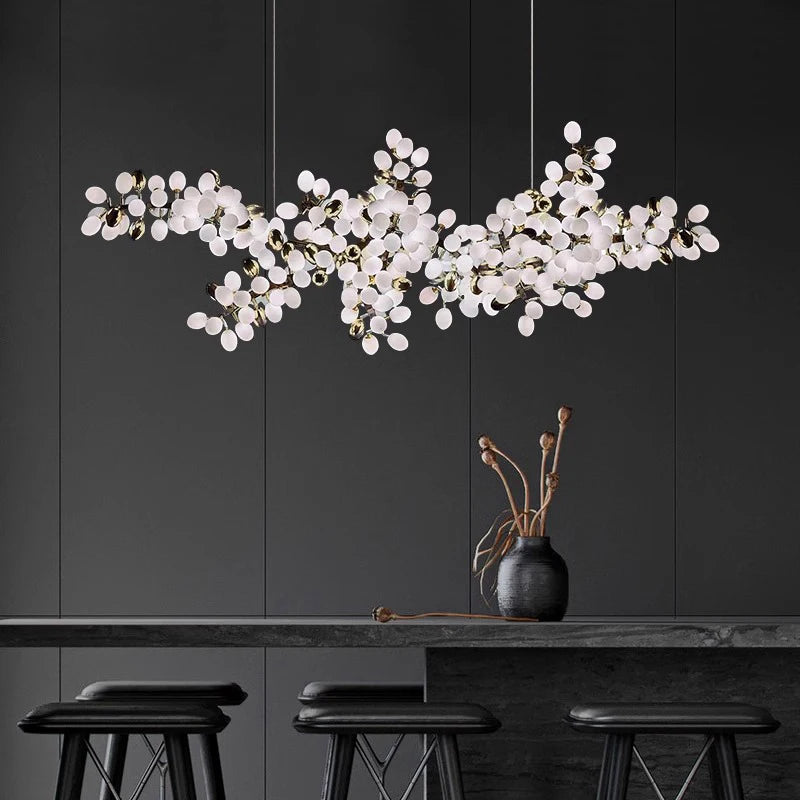 Designer Nordic leaf chandelier abstract lighting