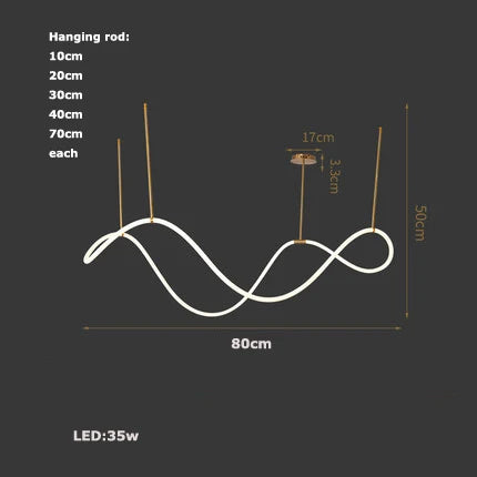 Large decorative LED chandelier up to 200cm
