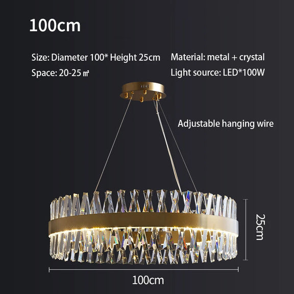 Elegant crystal ring chandelier hotel decor