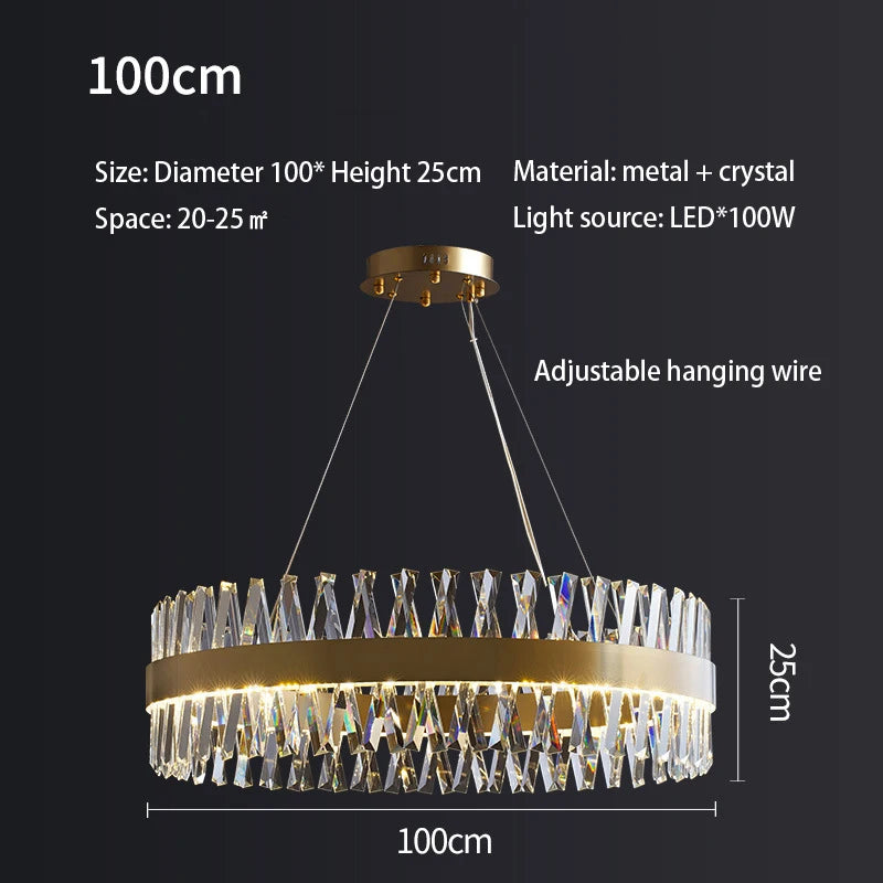 Elegant crystal ring chandelier hotel decor