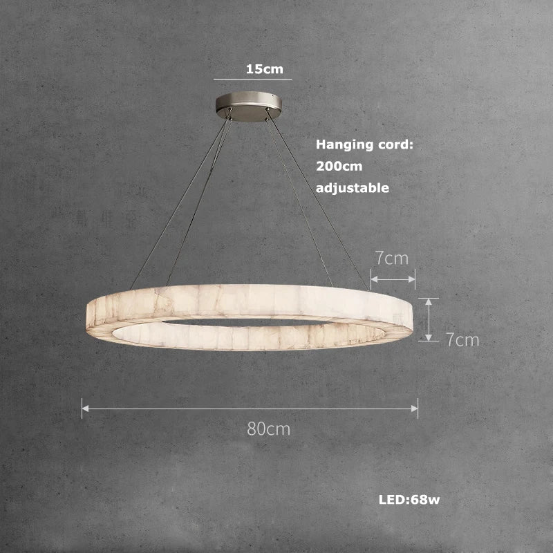 Chrome gold circular pendant light for dining room