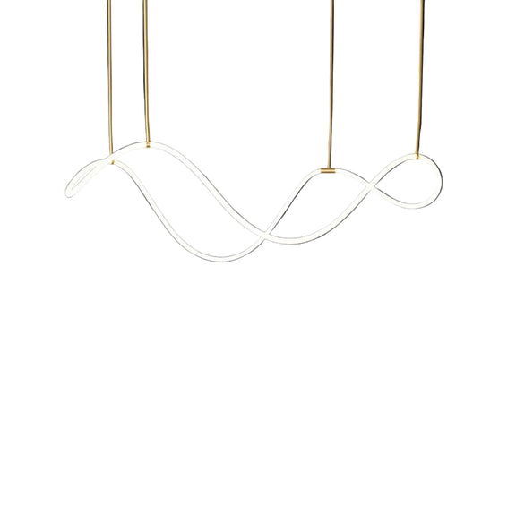 Designer wave LED dining chandelier gold black