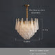 Tapered glass pendant chandelier in gold tone