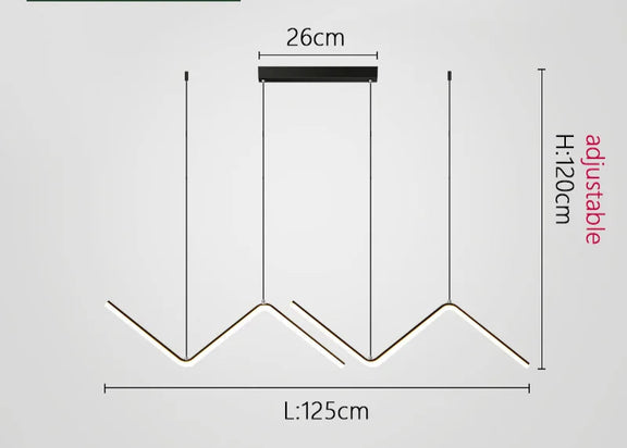 Contemporary linear LED ceiling light for dining and bar spaces
