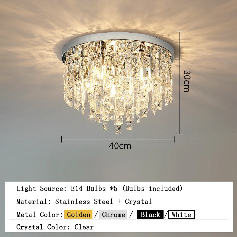 Designer crystal dining chandelier LED modern interior