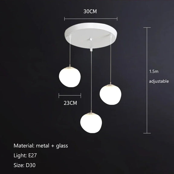 Nordic pebble chandelier for duplex living room