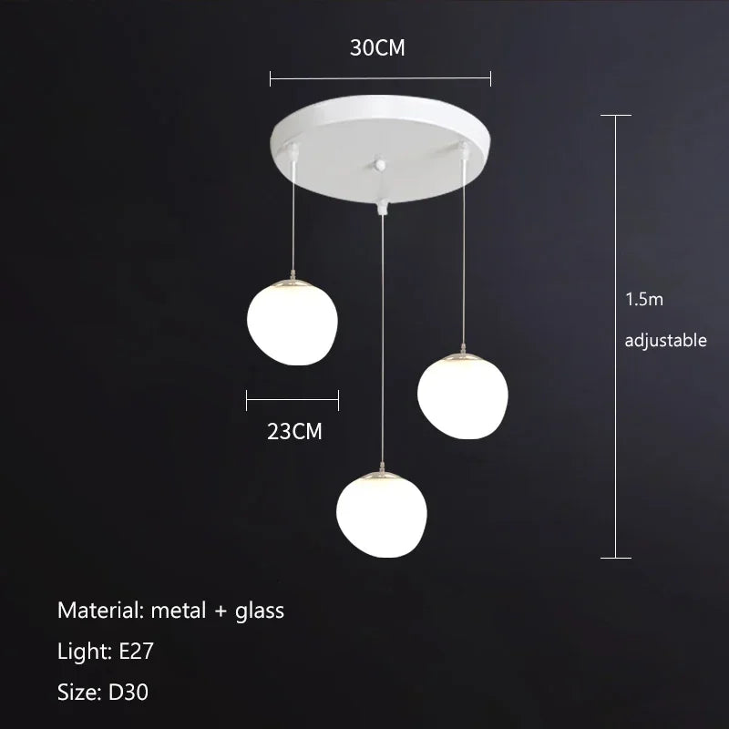 Nordic pebble chandelier for duplex living room