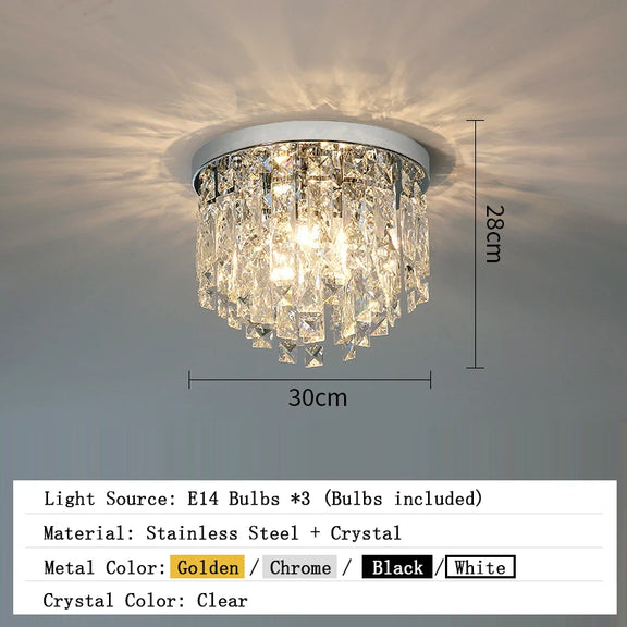 Modern chrome crystal chandelier boat shape ceiling light