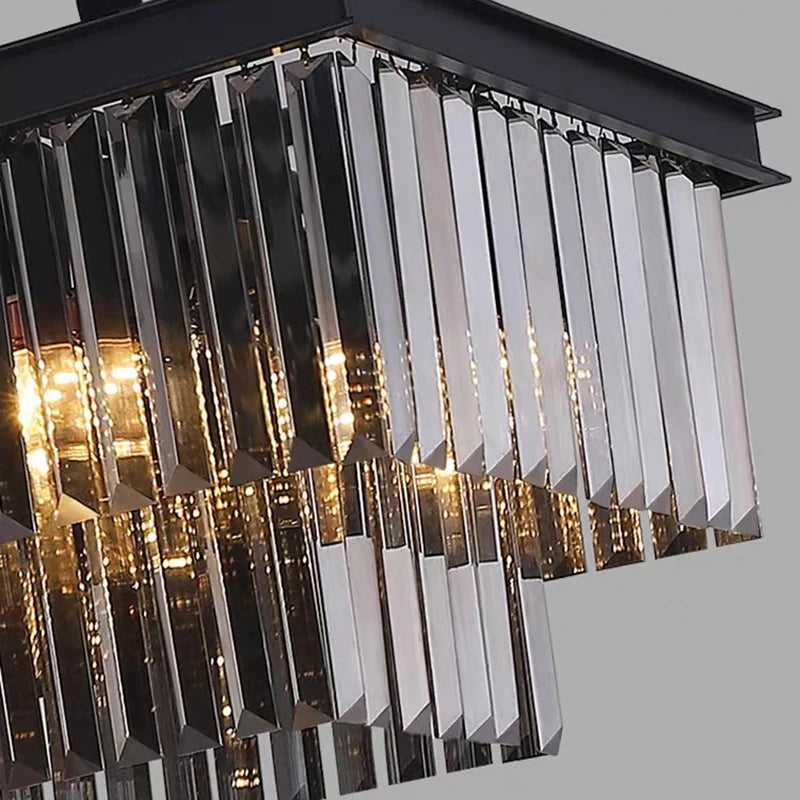Contemporary crystal LED pendant light interior