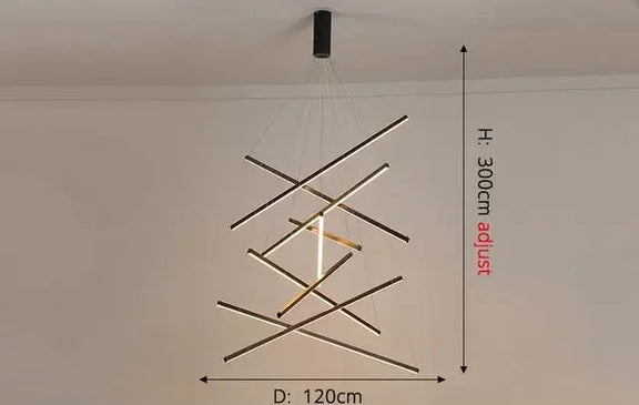 Minimalist linear LED chandelier for high ceilings
